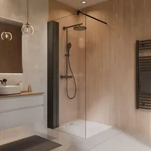 Schulte Home Toura Walk-In-Dusche 90 x 200 cm schwarz Sicherheitsglas