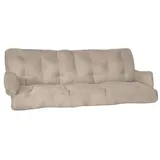 Beautissu Hollywoodschaukelauflage 180 x 50 x 8 cm beige 2-tlg.