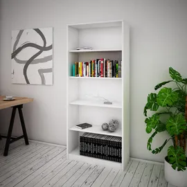 matkam Bücherregal 74 x 35 x 180 cm Weiß