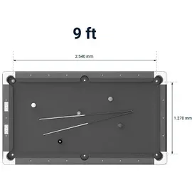 Automaten Hoffmann Billardtisch Club Pro III Dekor Grau, EuroSpeed, Grün, 9 ft (Spielfeld 254x127 cm)