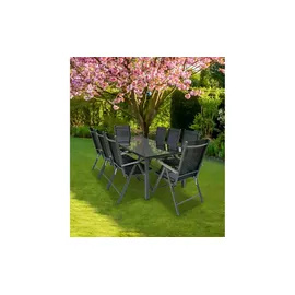 Möbel Kraft Gartenmöbel Set 9-tlg. Schwarz