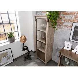 Massivmoebel24 Vitrine Mango 60 x 40 x 180 cm Braun