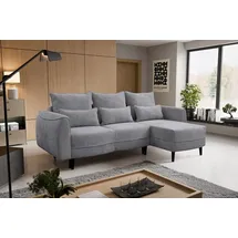 kaiser möbel Ecksofa Selio mit Schlaffunktion und Bettzeugcontainer Grau Rechts - Grau
