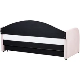 Beliani Ausziehbett Eyburie 90 x 200 cm pastellrosa