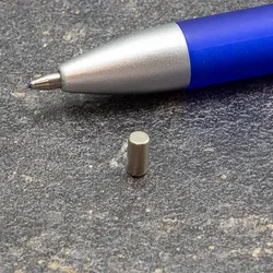 100 Stabmagnete, Neodym, 3 mm x 6 mm, N48, vernickelt, Haftkraft 400 g, silber