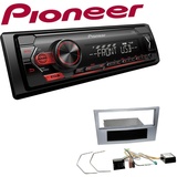 Pioneer 1-DIN Autoradio USB AUX Android Set für Opel Zafira B matt chrom Canbus