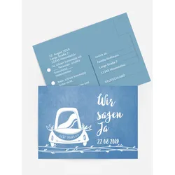 Antwortkarten für Ihre Feier selbst gestalten mit Spruch und Fotos im Onlinedesigner bei Meine-Kartenmanufaktur.de