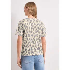 STREET ONE Sommershirt Ausbrenner-Look Leo-Print Beige 36
