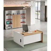JV Möbel Eckschreibtisch Buche Weiß