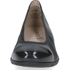 CAPRICE Damen Ballerinas aus Leder mit Lack, Blau (Ocean Comb), 37 EU