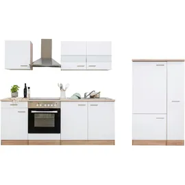 Respekta Küchenzeile Merle 300 cm Weiß-Eiche