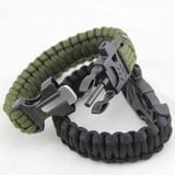 4-in-1 Paracord Survival Armband mit Feuerstahl, Minimesser und Signalpfeife