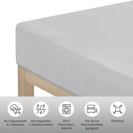 otto home Spannbettlaken Jersey-Elasthan 140 x 200 cm grau