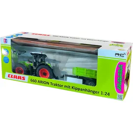 Jamara RC-Landmaschine Claas Arion 660 mit Kippanhänger 1:24 2,4GHz RTR grün (405360)