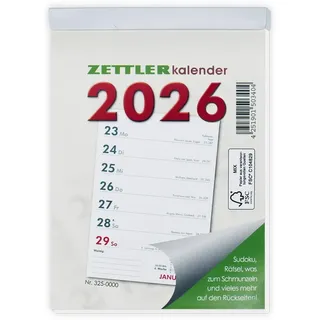 Zettler Wochenabreißkalender 2026 : Wochenkalender Abreißkalender