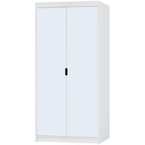 AX Living Kleiderschrank, Weiß, Kunststoff, Teilmassiv,Kiefer, Rechteckig, 89.7x190.5x53 cm, Hergestellt in Europa, FSC Mix, Reach, Schlafzimmer, Kleiderschränke, Drehtürenschränke