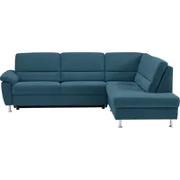 CALIZZA INTERIORS Ecksofa »Onyx L-Form«, Ottomane links oder rechts, wahlweise mit Bettfunktion, Breite 257 cm blau