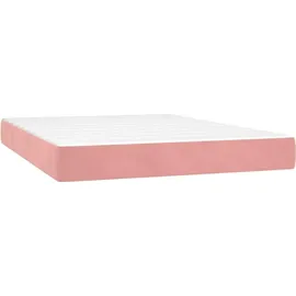 vidaXL Boxspringbett mit Matratze Rosa 140x200 cm Samt