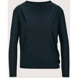 Madeleine Langarmshirt mit Wasserfallkragen in stahlblau | Gr.: 38