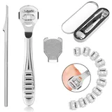 Hornhautfeile Set Edelstahl, Fußschaber & Feile mit 10 Klingen für Pediküre Fußpflege 1 Pc