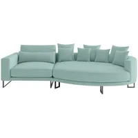 Livetastic Bigsofa Natalia, Türkis, Metall, 2-Sitzer, Füllung: Silikon, Daunen,Silikon, 283x150 cm, Made in EU, Rücken echt, Wohnzimmer, Sofas & Couches, Sofas, Bigsofas