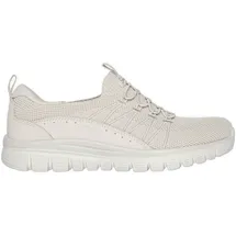 SKECHERS Off White Knit Duraleather Damen Beige 38