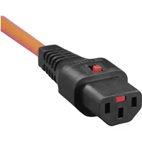 Kash Kaltgeräte-Anschlusskabel Kaltgeräte-Buchse C13 - Schutzkontakt-Winkelstecker Schwarz, Orange