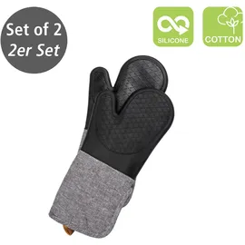 Wenko Topfhandschuhe Ada 2er-Set Silikon-Handflächen Schwarz