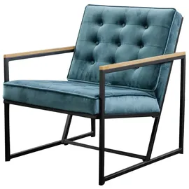 KAWOLA Sessel Arly Samt 63 x 80 x 80 cm Petrol