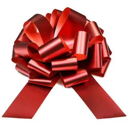 PartyDeco Geschenkschleife 30cm Ziehschleife wetterfest groß Dekoschleife Auto Tür Eröffnung Weihnachtsschleife Geschenk Weihnachten Hochzeit Geburtstag Rot