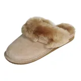 Hollert German Leather Fashion Pantoffeln Beige 37