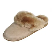 Hollert German Leather Fashion Pantoffeln Beige 37