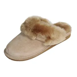 Hollert German Leather Fashion Pantoffeln Beige 37
