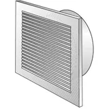 Helios Lüftungsgitter L-G 100 60301 DN 100 weiss, mit Anschlussstutzen