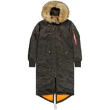 Alpha Industries Long Fishtail Polarjacke, Black olive), M