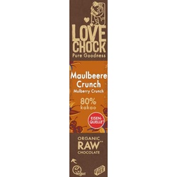 Lovechock Zartbitterschokolade Maulbeere Crunch bio