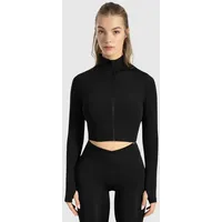 SMILODOX Damen Crop Jacke Nilai Schwarz SCHWARZ M