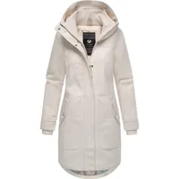 Ragwear Damen atmungsaktiver langer Wintermantel in Wollmantel-Optik warme Winterjacke Jannisa Coat YOUMODO Ecru Gr. 4XL - 4XL