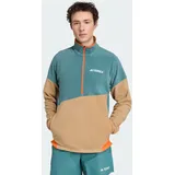 adidas Terrex Multi Climawarm Fleece Mit Halbem Reißverschluss - Preloved Teal / Cardboard / Semi Impact Orange - M