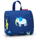 Reisenthel toiletbag S Kids IO4066 ABC Friends Blue Kulturbeutel f?r Kinder mit 1,5l Volumen Aufklappbar mit Haken zum Aufh?ngen Mit Namensschild innen B 18,5 x H 16 x T 7 cm