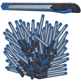 Relaxdays Relaxdays, blau Cuttermesser 100er Set, sicheres Einrasten, 9mm Abbrechklingen, Messer für Kartons & Tapete, zum Basteln, Stahl, PP, Standard
