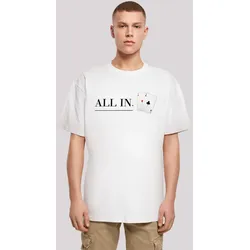 T-Shirt F4NT4STIC "Poker All In Karten", Herren, Gr. XL, weiß, Obermaterial: 100% Baumwolle, casual, oversize, Rundhals, Kurzarm ohne Bündchen, Shirts, Print