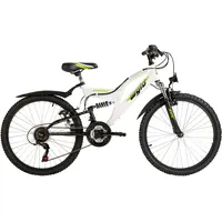 WYLD Kinder-Mountainbike Fully ATB 24'' Zodiac weiß-grün 18 Gänge