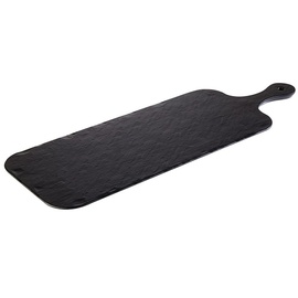 APS Tablett Slate Rock, 48 x 20 cm, Höhe 1,5 cm, Melamin, schwarz, Schieferlook, strukturierte Oberfläche