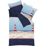 KAEPPEL Leuchtturm Marine Blau/Rot 135 x 200 cm + 80 x 80 cm