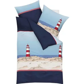 KAEPPEL Leuchtturm Marine Blau/Rot 135 x 200 cm + 80 x 80 cm