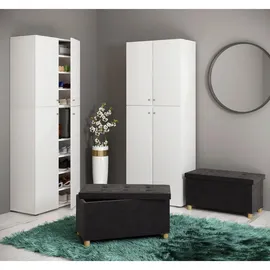 VCM Truhenbank Sizos L Schwarz 76 x 38 x 40 cm