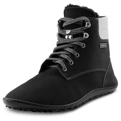 Barfußschuh LEGUANO "Icebare", Damen, Gr. 44, schwarz, Lederimitat, Textil, sportlich, Schuhe, Bequemschuh, Schnürboots, speziell entwickelte Halbkugel-Sohle