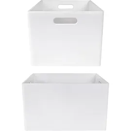 Creative Deco XXL Große Weiße Holzkiste Obstkiste Korb | 40x30x24cm (+/-1cm) | mit Griffen | ohne Deckel | Hölzernen Kasten Holzbox Kiste | Idea... - Weiß