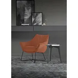 furninova Loungesessel »Egon Quilt Designsessel, Clubsessel,«, bequemer Loungesessel mit attraktiven Nahtbild und Kedernähten orange